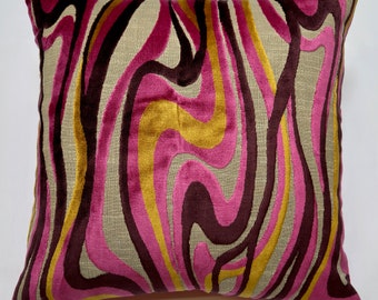 Modern velvet pillow-Fuschia velvet pillow-hot pink pillow cover-pink velvet pillow-geometric pink pillow-contemporary pink pillow-USA made