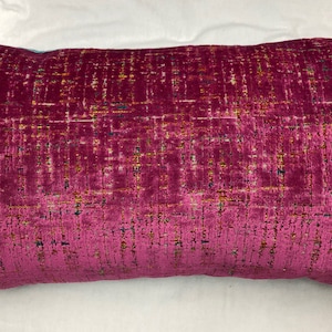 embroidered cotton pillow cover-cut velvet pillow cover-coordinating pillows-fuschia velvet pillow-velvet pillow cover-matching pillows-USA image 5