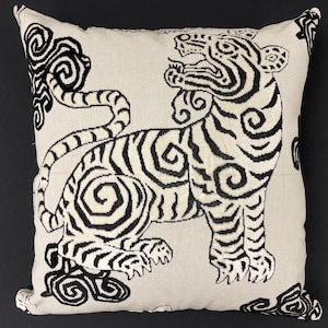 Tibetan tiger pillow cover-cut velvet pillow cover-bengal velvet pillow-velvet pillow-made in Usa-throw pillow-toss pillow modern pillow