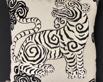 Tibetan tiger pillow cover-cut velvet pillow cover-bengal velvet pillow-velvet pillow-made in Usa-throw pillow-toss pillow modern pillow