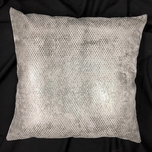 Metallic pillow cover-geometric pillow-modern holiday pillow-metallic printed pillow-made in Usa-silver metallic pillow-metallic printed