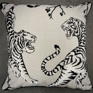 Tiger pillow cover-velvet pillow cover-jungle pillow-animal pillow-velvet pillow-made in Usa-throw pillow-black pillow-black tiger pillow