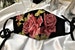 black embroidered linen mask-black linen mask-filter pocket-nose wire-Sale mask-3 layer-made in USA-adjustable-black floral mask-50% off