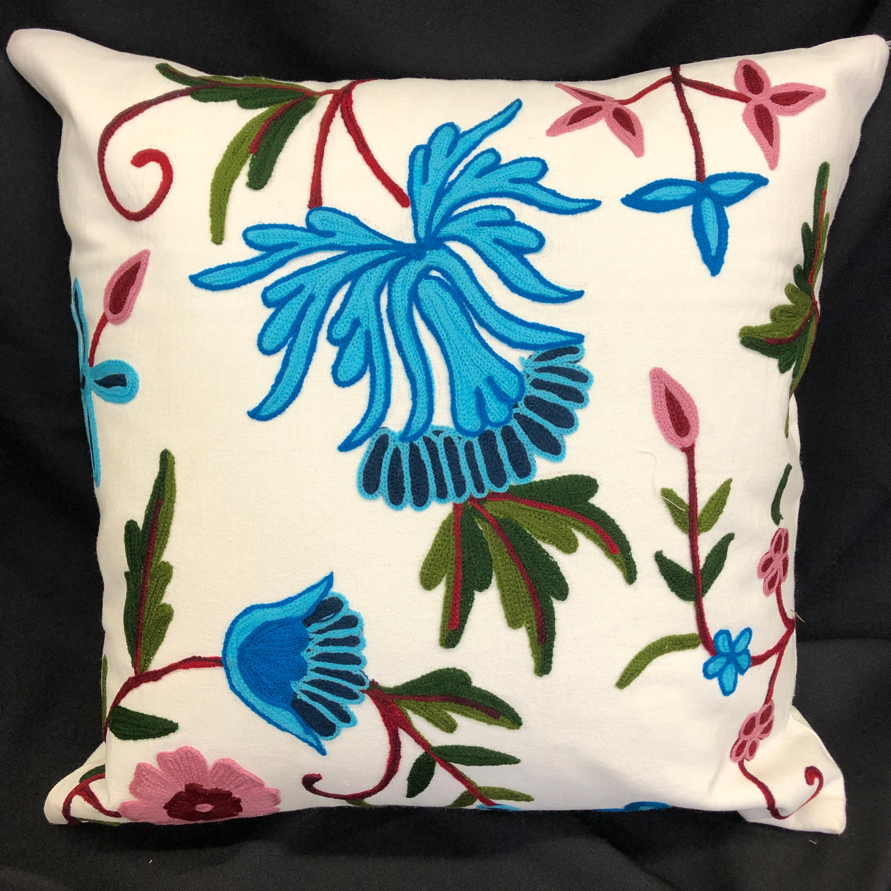 Crewel Embroidered Pillow Cover18 Decorative Etsy