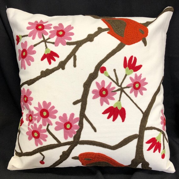 Crewel Embroidery Abstract Decorative Cushion Throw Pillow Covers