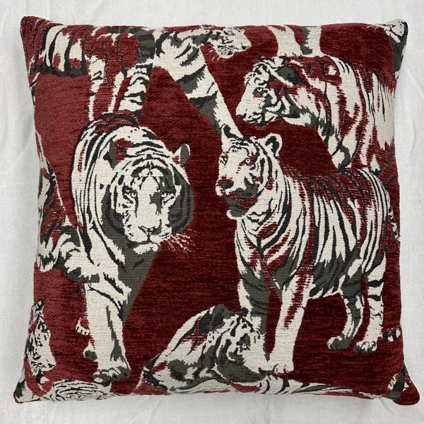 Tigre giungla cuscino-velluto tigre cuscino copertura-tigre cuscino-spezia velluto cuscino-paprika tigre cuscino-ciniglia tigre cuscino-cuscino cannella