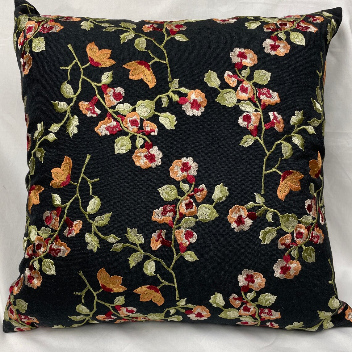 Floral Decorative Pillowcover Onlymodern Black Floral Etsy