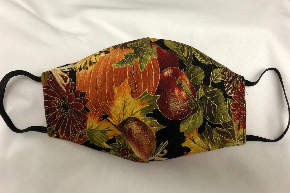 Face Mask Thanksgiving mask fall harvest Pocket Face Etsy