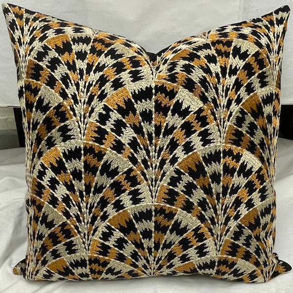 animal skin pillow cover-cheetah throw pillow-embroidered animal skin-embroidered cheetah pillow-geometric embroidered pillow-made in USA