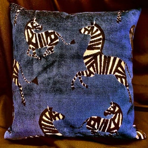 Zebra pillow cover-cut velvet pillow cover-zebra velvet pillow-velvet pillow-made in Usa-pillow-toss pillow-animal pillow-navy pillow-USA