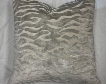 Taie d'oreiller en peau de tigre - Taie d'oreiller en velours de tigre - Oreiller en velours coupé - Oreiller chinois en peau de tigre - Oreiller en peau de velours gris - Fabriqué aux États-Unis