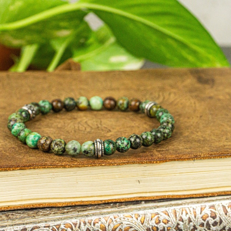 Green Stone Bracelet - Etsy UK
