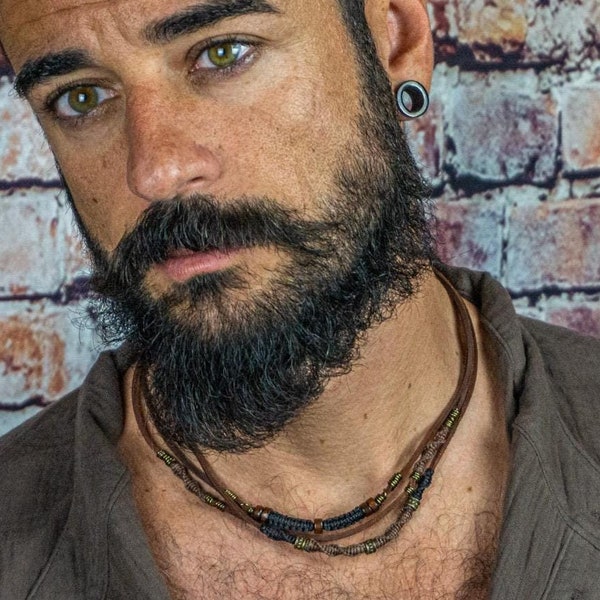 Collana IN Pelle Da Surfista Tree Of Life Donna Uomo Qualità Catena - Foto 2