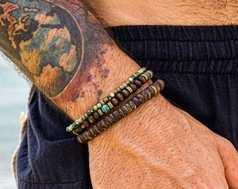 6pcs Set Orange Brown Black Leather Men Women Hippie Cuff Wristband Bracelet 6pcs Set Orange Brown Black Leather Men Women Hippie Cuff Wristband Bracelet
