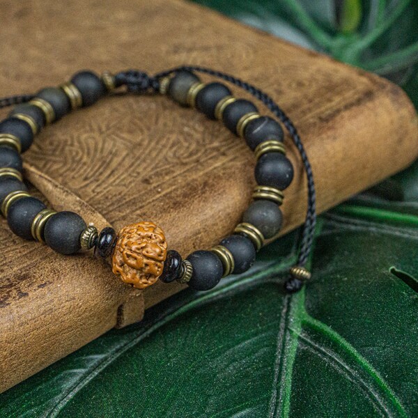 Natural Black Obsidian & Tibetan Silver Healing Protection Beaded Necklace – Unisex-1035669