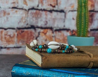 Braccialetti di conchiglie greche: conchiglie delle spiagge delle isole dell'Egeo, gioielli boho mediterranei, regolabili - Italia