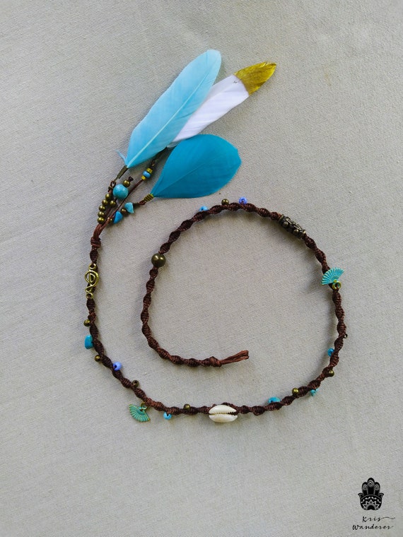 Macrame Hair Wrap Feather Hair Clip Dreadlock Wrap Hair Bead