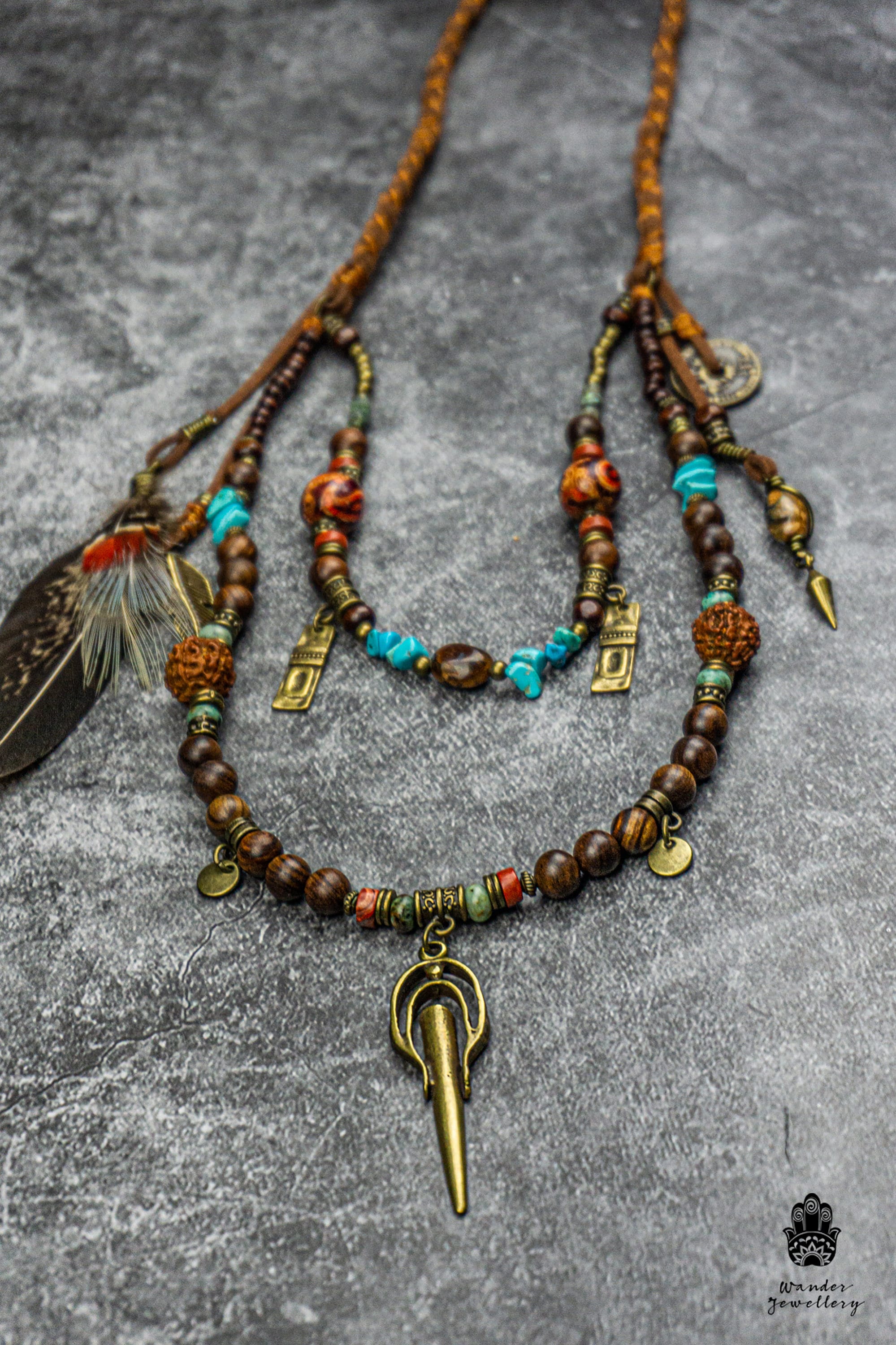 ネックレス・チョーカー BASSCLEF men's bead necklace layered Layered Men's Beads Necklace_CLEF SYNCOPOSE NEC - BASSCLEF