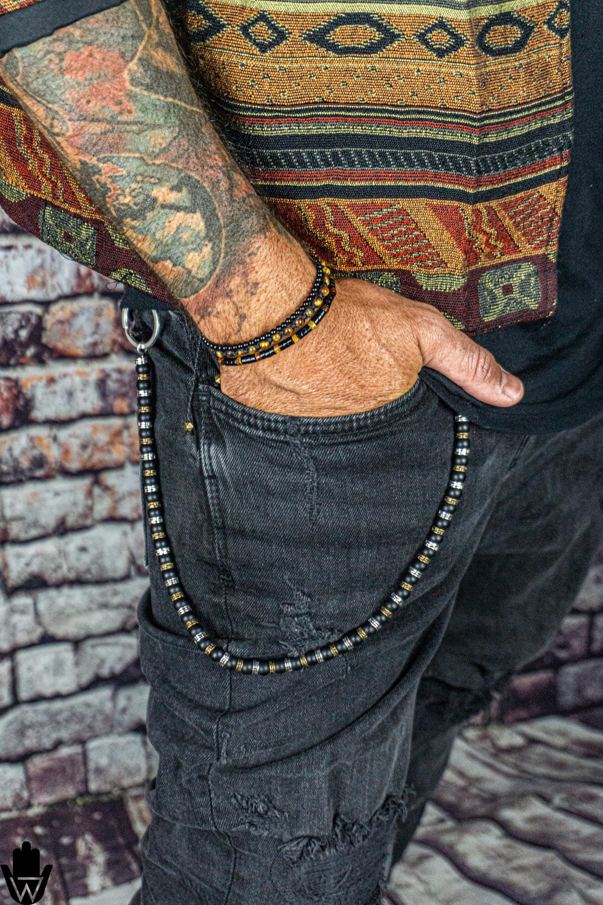 Portafoglio Uomo Con Catena A Perla: Stile Y2K Cleanfit Per Jeans E Pantaloni