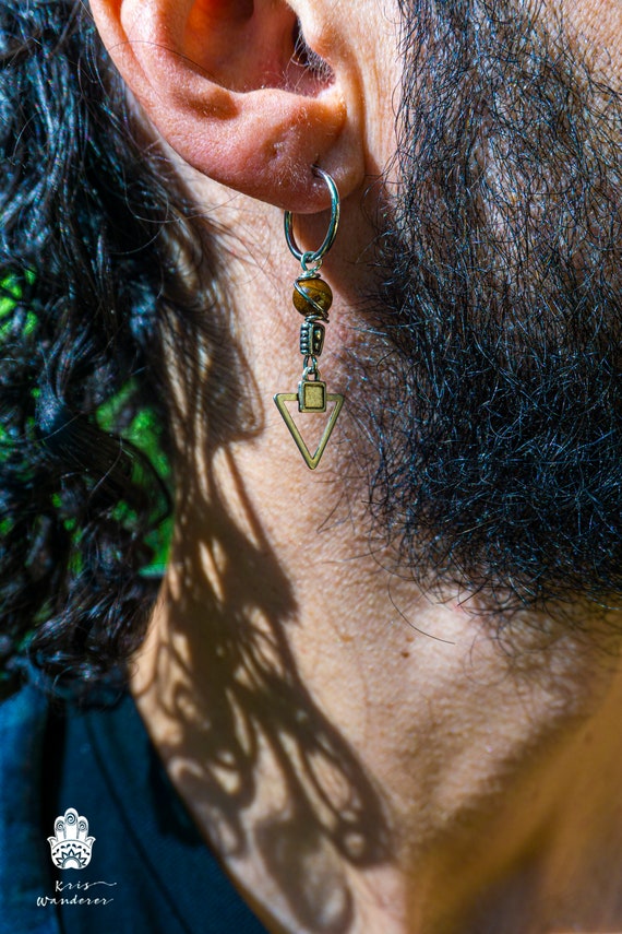Orecchini Pendenti A Cerchio Unisex In Acciaio Inossidabile, Design A Catena Lunga, Stile Punk