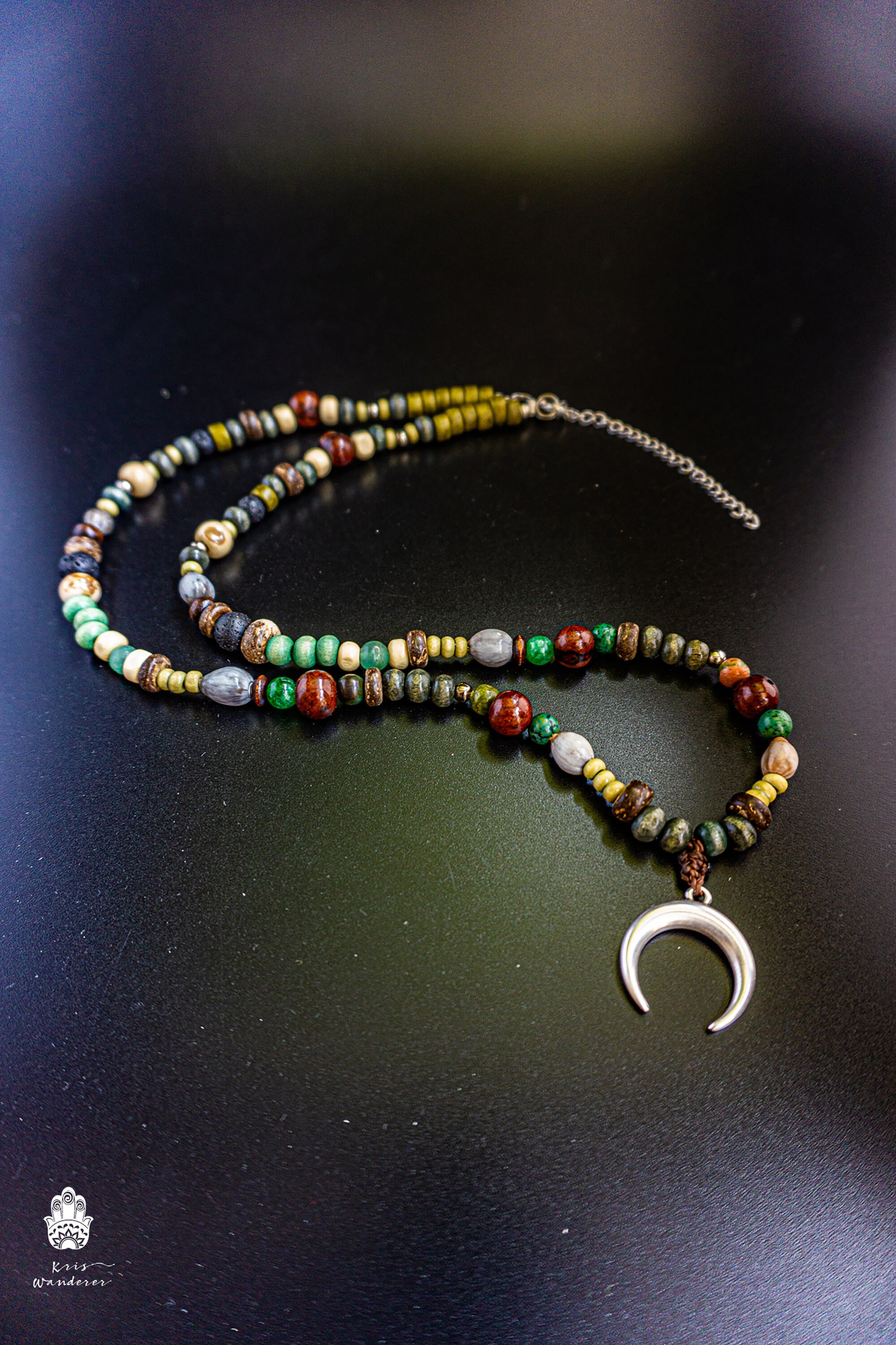 Beaded store moon necklace