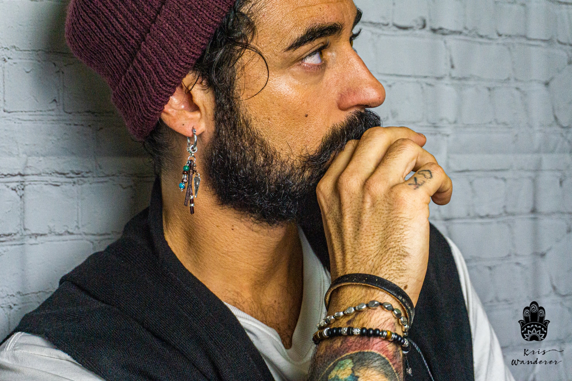 Orecchini Tribali Fatti A Mano Con Perline Di Vetro E Ottone - Stile Boho Etnico - Regalo Originale