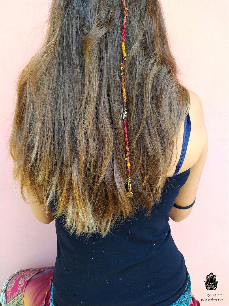 Colorful Macrame Hair Wrapsremovable Hair Accessories Cotton Etsy