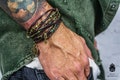 Mens Leather Wrap Beaded Bracelet Set- Leather Gemstone And Chain Stacking Bracelet For Men- Mens Boho Statement Gemstone Charm Bracelet product logo