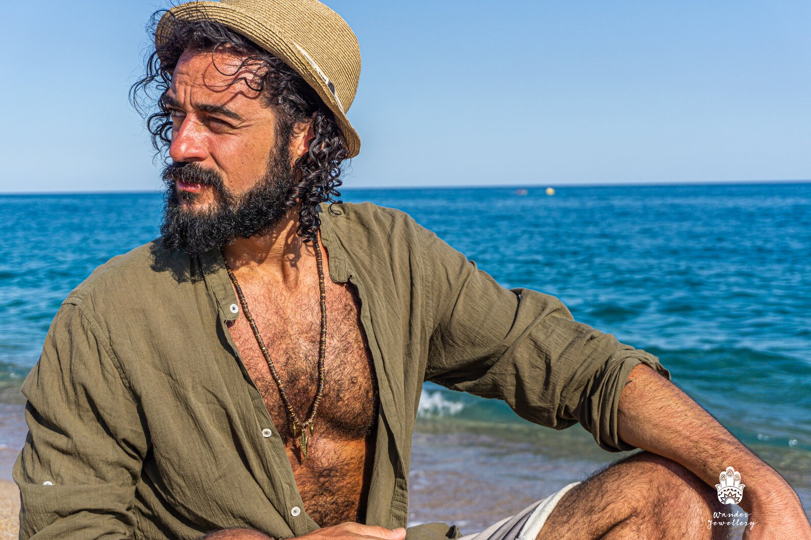 Mens Coconut Shell Beadead Arrowhead Pendant Necklace- Wooden Bead Long ...