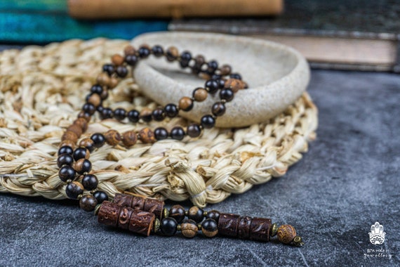 Mecool Collana Lunga In Legno Naturale A Strati - Dischi Bohemien Vintage - Gioiello Donna Regolabile