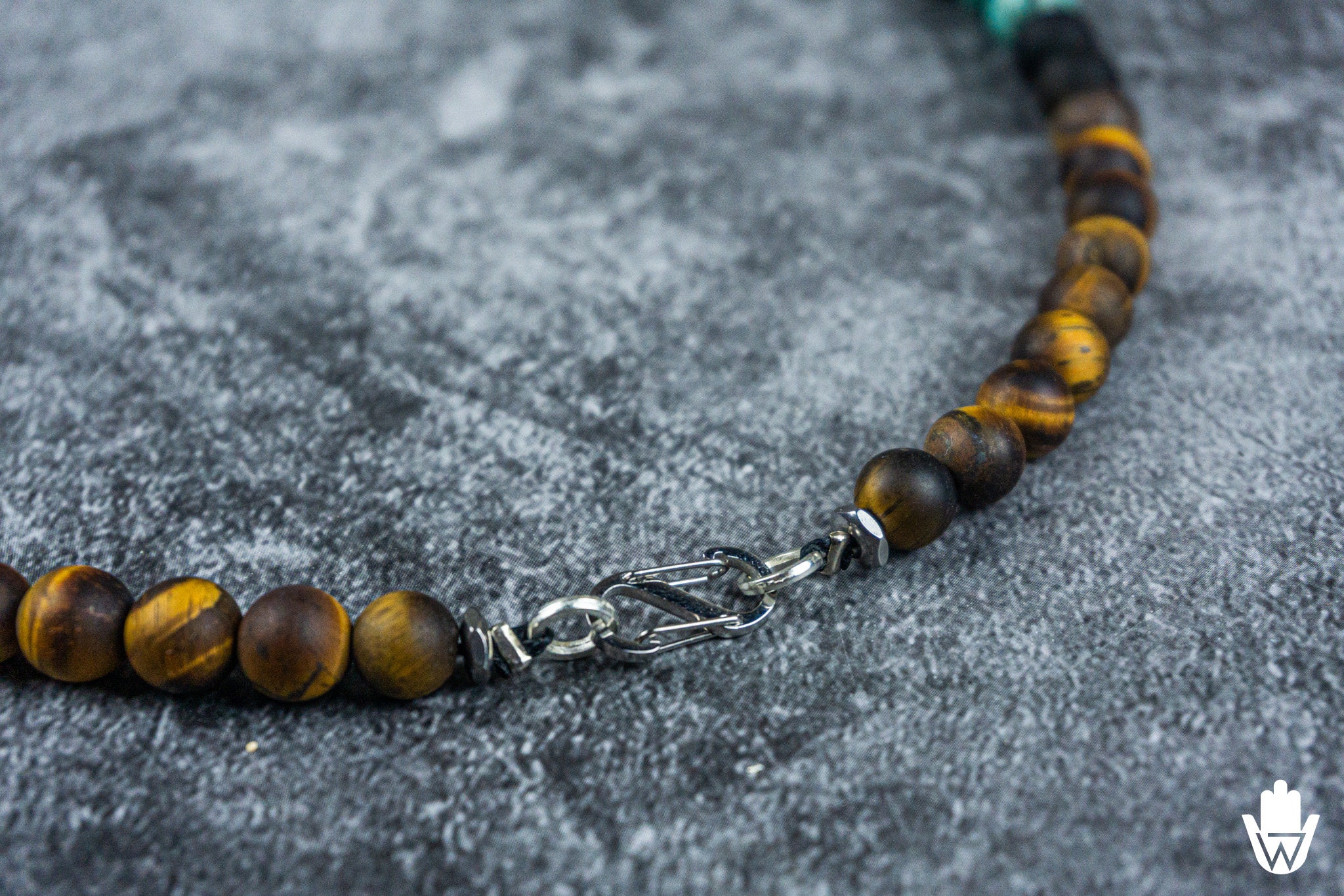 メンズ カラフル ジェムストーン ビーズ チョーカー ネックレス