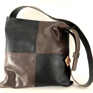 Sac à bandoulière CUADROS, sac en cuir unisexe, sac fait main, sac avec poche intérieure, https://nomadashoes.etsy.com/listing/1441477313
