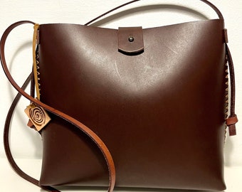 COACH Shoulder Bag Brown Monogram Canvas With Leather and Suede