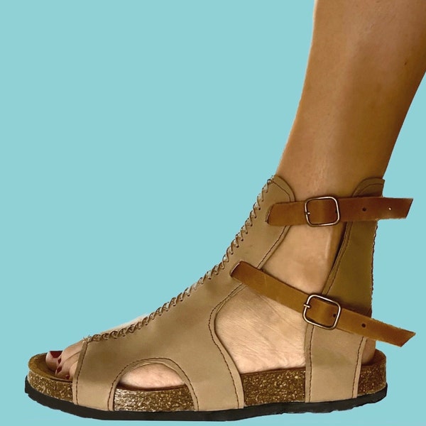 Sandália anatómica URBAN, sandalias artesanales, sandalias de piel hechas a mano, sandalias cómodas para el verano