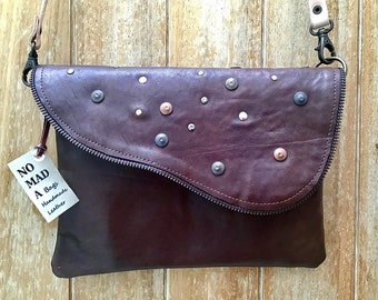 CLUTCH bag. Handbag. Leather bag in different colors, bag to hang on the shoulder.