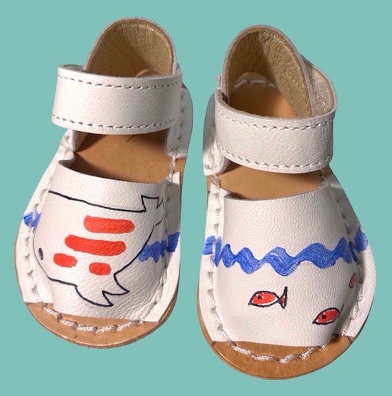 Sandalias unisex de bebé, sandálias de piel suave para bebé