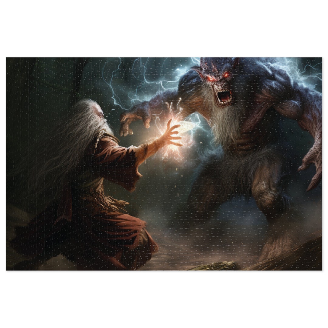 Wizard VS Troll Jigsaw Puzzle, Wizard Puzzle, 1000 Piece Adult Puzzle