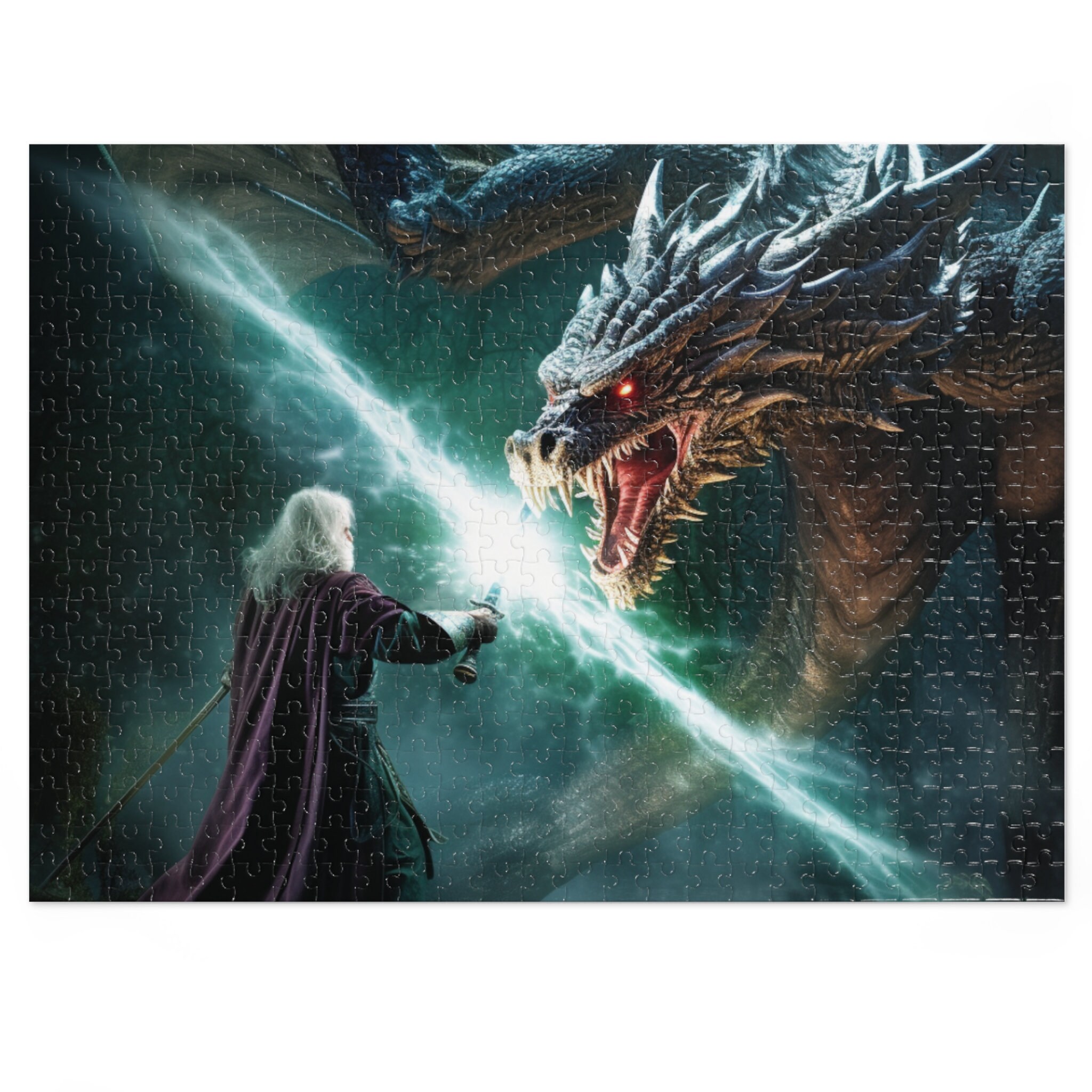 Puzzle 1000 Teile Brave Dragon – 75x50 Cm, Für Erwachsene, Mit Poster Zum Motiv