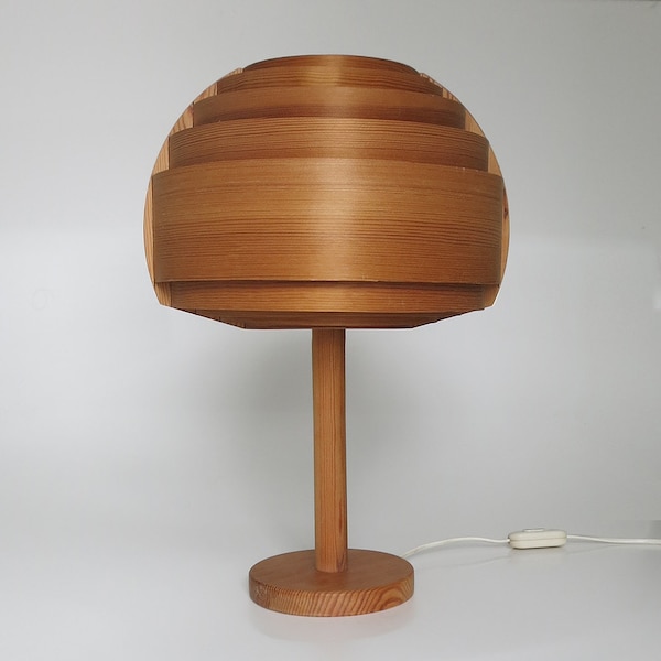 1960 Mid Century Table Lamp Pine - Danish Design Sweden Scandinavian Hans Agne Jakosson era 60s 50s 1950s