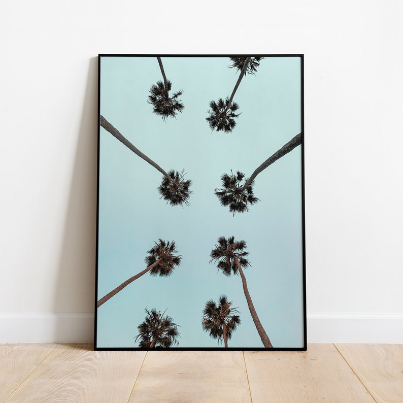 Palm Tree Wall Art, Summer California Ocean Photo, Malibu Beach, Beach Wall Art, Sea Coast, Wall