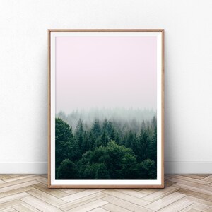 Forest print, Woodland Forest, Landscape, Pine Trees, Wall Art, Wall Art Poster, Printable Digital Download Art