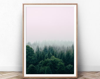 Forest print, Woodland Forest, Landscape, Pine Trees, Wall Art, Wall Art Poster, Printable Digital Download Art
