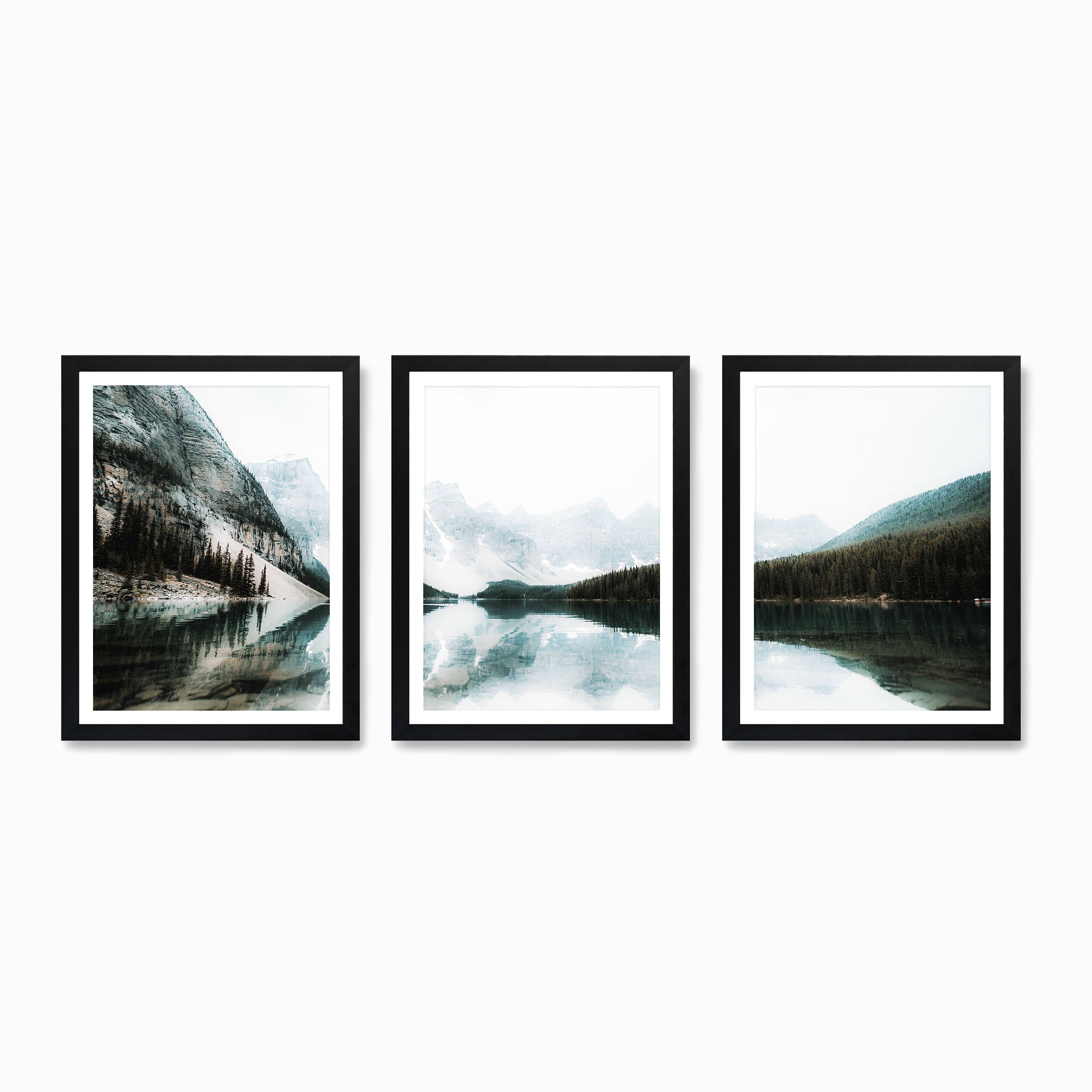 Set of 3 Lake Prints, Lake Wall Art Set, Wall Art Poster, Printable