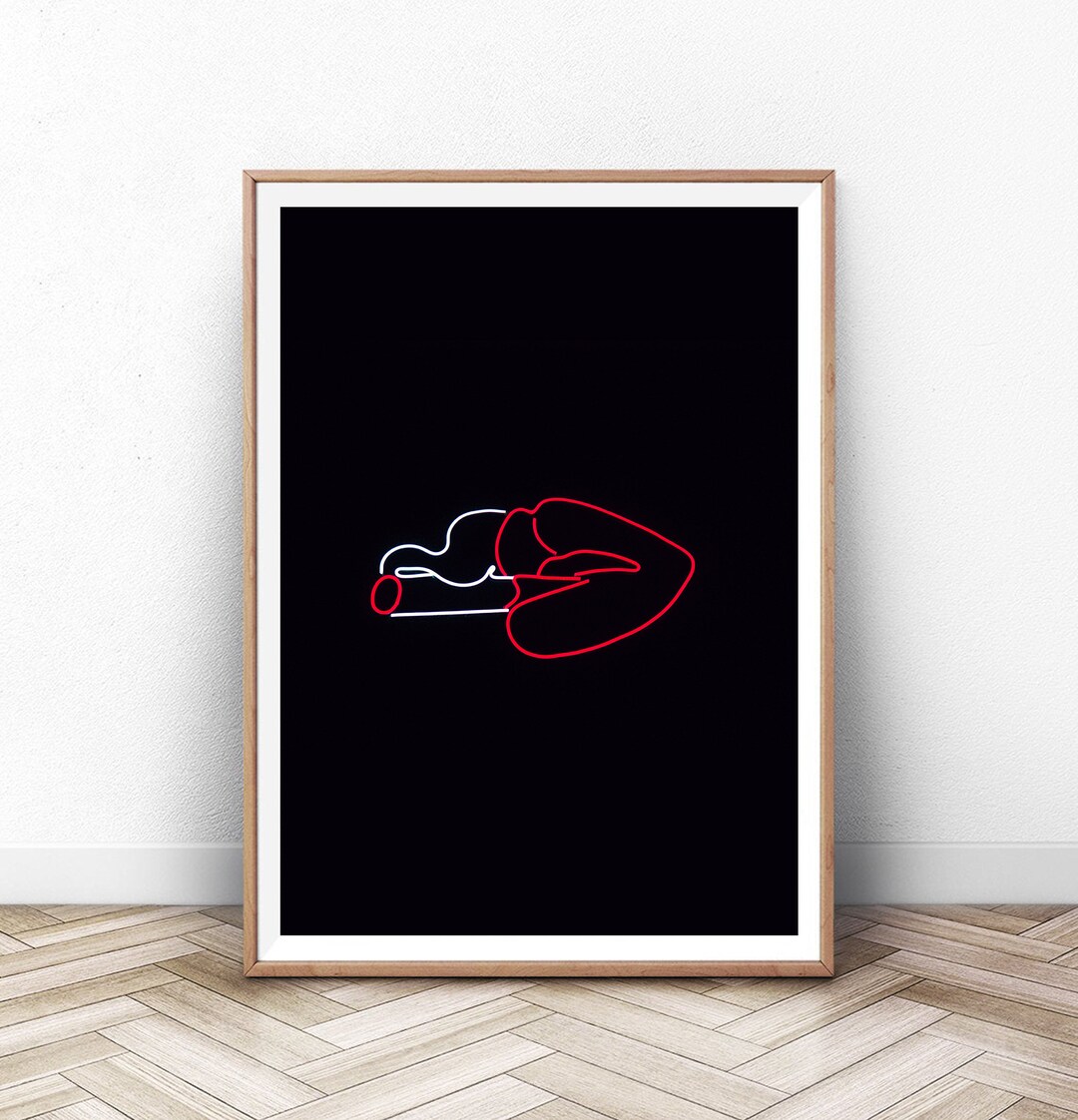 Smoking Lips, Neon Lips, Wall Art, Wall Art Poster, Printable Digital