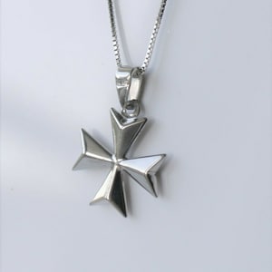 925 Sterling Silver Maltese Cross Classic Unisex Pendant Croce Di Malta ...