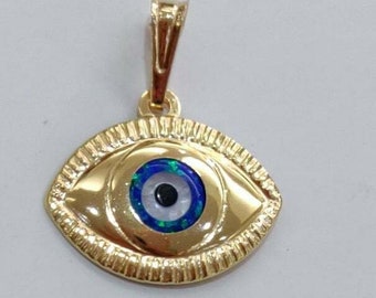 9ct 9k 375 Yellow Gold Eye of Osiris Greek Evil Eye Good Luck Charm made n malta