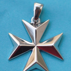 Ordine di San Giovanni Croce di Malta in argento sterling 925 con ciondolo massiccio regalo gioielli Cavalieri di Malta Amalfi immagine 4