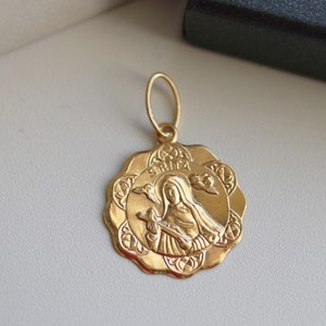 18kt 18ct Yellow Gold Santa Rita Saint Rita Miracle Medal