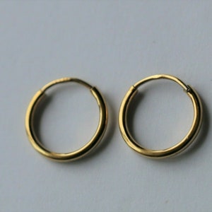 9ct 9k 375 Yellow Gold Loop Hoop Sleeper Earrings Great Price Malta
