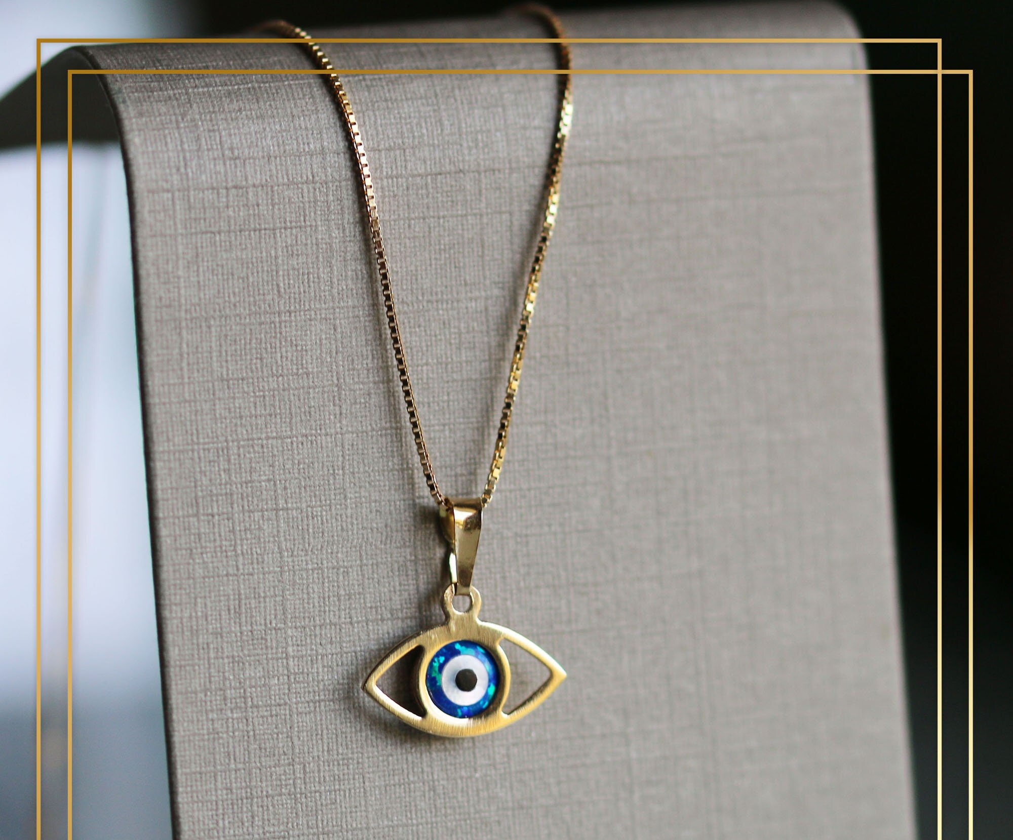 18ct 18k 750 Yellow Gold Eye of Osiris Greek Evil Eye Good Luck Charm made n malta new design